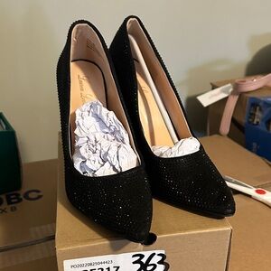 Lauren Lorraine Black Sparkle Heels